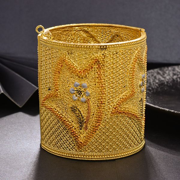 wando luxurio flower 24k gold color dubai bangles jewellery african ethiopian bracelets for women wedding jewelry party gifts, Black 
wando luxurio flower 24k gold color dubai bangles jewellery african ethiopian bracelets for women wedding jewelry party gifts, Black