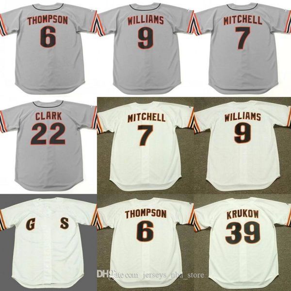 men 6 robby thompson 7 kevin mitchell 9 matt williams 47 rod beck 22 will clark 39 mike krukow san francisco 1993 baseball jersey 02, Blue;black
men 6 robby thompson 7 kevin mitchell 9 matt williams 47 rod beck 22 will clark 39 mike krukow san francisco 1993 baseball jersey 02, Blue;black