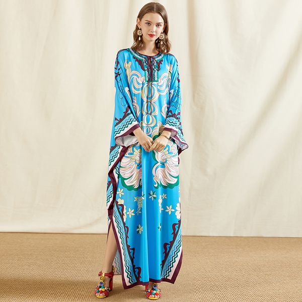 fashion floor-length long dress women plus size batwing sleeve printing knitting elastic loose maxi dresses, Black
fashion floor-length long dress women plus size batwing sleeve printing knitting elastic loose maxi dresses, Black