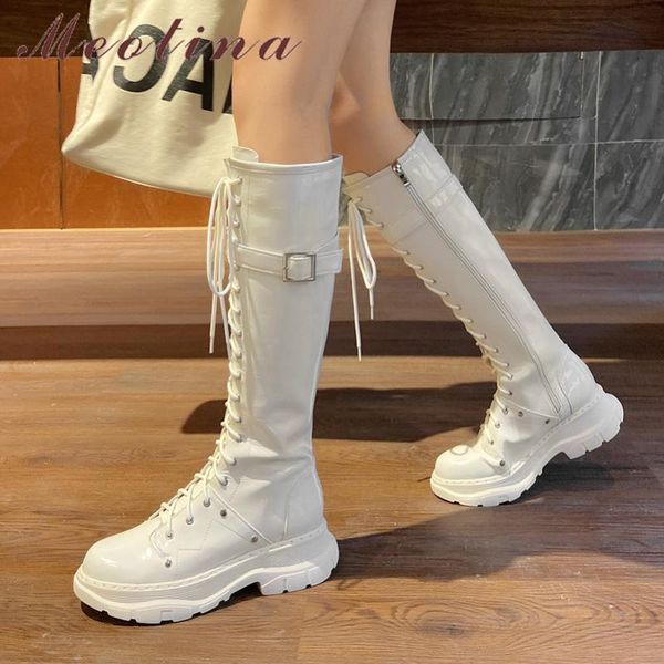 meotina rivet real leather flats platform motorcycle boots women knee high shoes lace up buckle zip long boots ladies beige 40, Black
meotina rivet real leather flats platform motorcycle boots women knee high shoes lace up buckle zip long boots ladies beige 40, Black