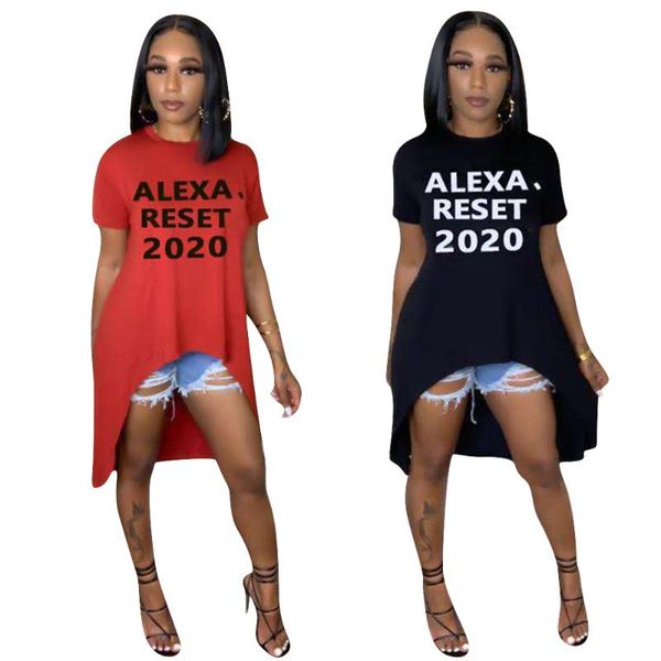 echoine 2020 summer alexa reset 2020 letter print women o-neck short sleeve irregular long t-shirt fashion casual party tee, White
echoine 2020 summer alexa reset 2020 letter print women o-neck short sleeve irregular long t-shirt fashion casual party tee, White