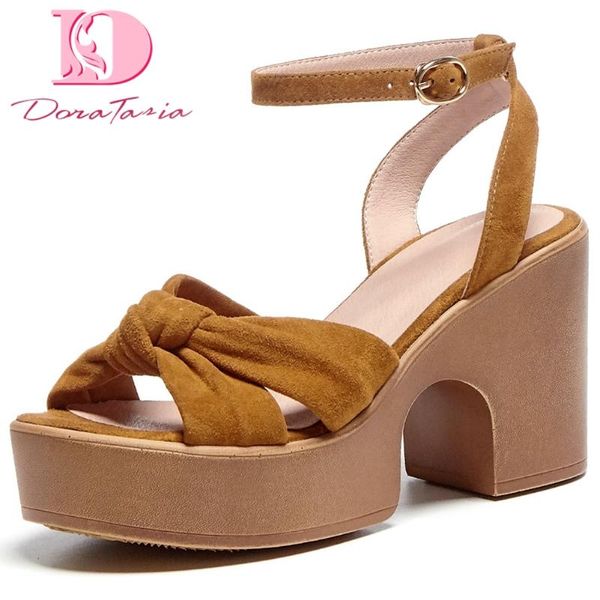 doratasia 2020 square high heels platform kid suede leather summer women shoes sandals, Black
doratasia 2020 square high heels platform kid suede leather summer women shoes sandals, Black