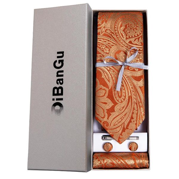 bow ties fashion gold paisley orange men's tie luxury wedding party necktie pocket square cufflinks clip set gift dibangu, Black;gray
bow ties fashion gold paisley orange men's tie luxury wedding party necktie pocket square cufflinks clip set gift dibangu, Black;gray