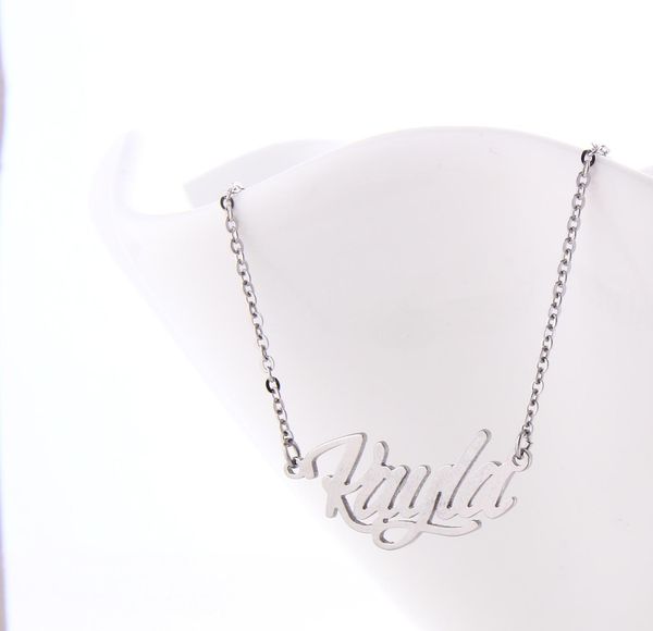 18k gold plated stainless steel name necklace bracelet set women kayla script letter gold choker chain necklace pendant nameplate002, Silver
18k gold plated stainless steel name necklace bracelet set women kayla script letter gold choker chain necklace pendant nameplate002, Silver