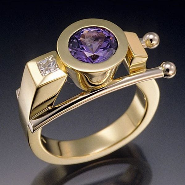cluster rings luxury female crystal purple stone ring elegant vintage yellow gold wedding for women fashion love engagement o3t219, Golden;silver
cluster rings luxury female crystal purple stone ring elegant vintage yellow gold wedding for women fashion love engagement o3t219, Golden;silver