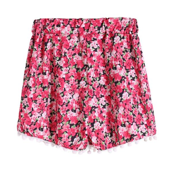 small ball edge, shivering floral, short pant, White;black