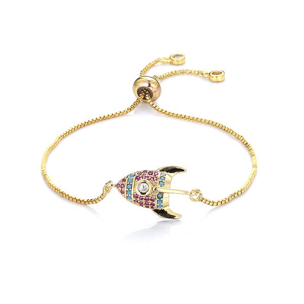 fashion women cz gold rocket charm bracelet colorful zircon adjustable bracelet copper jewelry gift for girls dropshipping, Black
fashion women cz gold rocket charm bracelet colorful zircon adjustable bracelet copper jewelry gift for girls dropshipping, Black