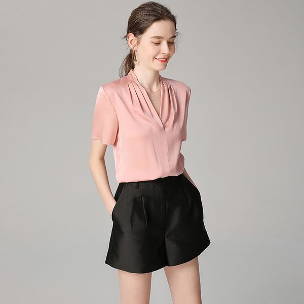 women's blouses & shirts 100% silk blouse formal shirt solid deep v-neck half sleeves office elegant style fashion 2021, White
women's blouses & shirts 100% silk blouse formal shirt solid deep v-neck half sleeves office elegant style fashion 2021, White