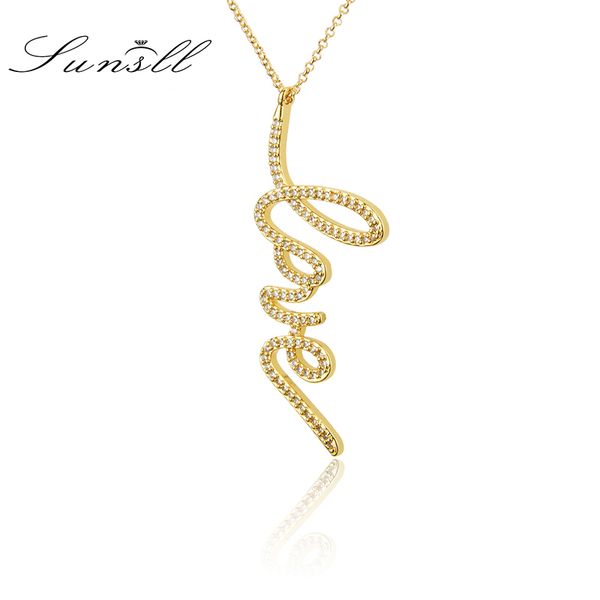 sunsll new arrival copper pendant zircon letter necklace for women wedding party fashion sweet girl chain gifts, Silver
sunsll new arrival copper pendant zircon letter necklace for women wedding party fashion sweet girl chain gifts, Silver