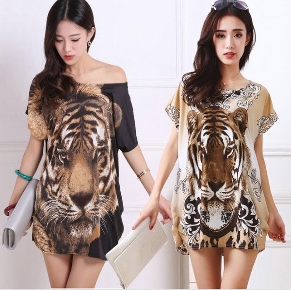 neck tiger loose ladies fashion womens party tees leopard long print womens designer tshirts scoop, White
neck tiger loose ladies fashion womens party tees leopard long print womens designer tshirts scoop, White