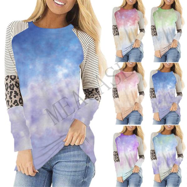 women clothes striped tie-dye color pullover long sleeve trendy t-shirt patchwork color autumn winter sports casual sale d81101, White
women clothes striped tie-dye color pullover long sleeve trendy t-shirt patchwork color autumn winter sports casual sale d81101, White