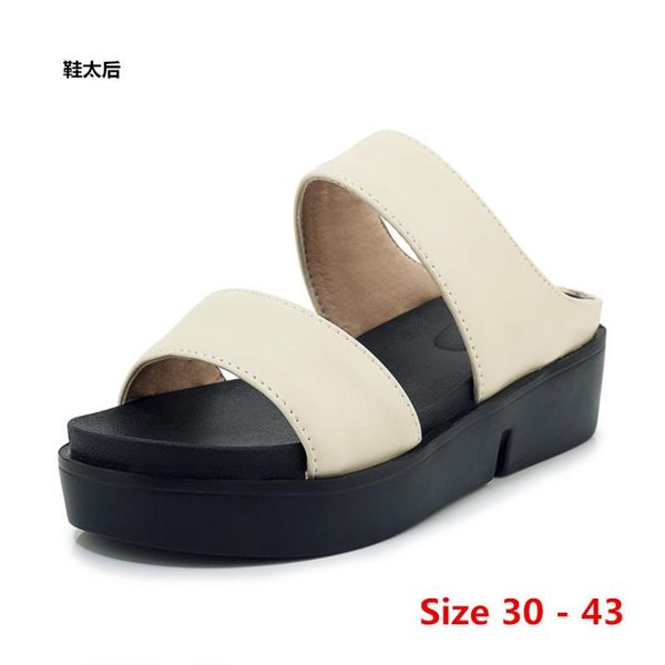flat platform sandals female summer med heel women thick bottom shoes wedge slippers women's sandals small big size 30 - 43, Black
flat platform sandals female summer med heel women thick bottom shoes wedge slippers women's sandals small big size 30 - 43, Black