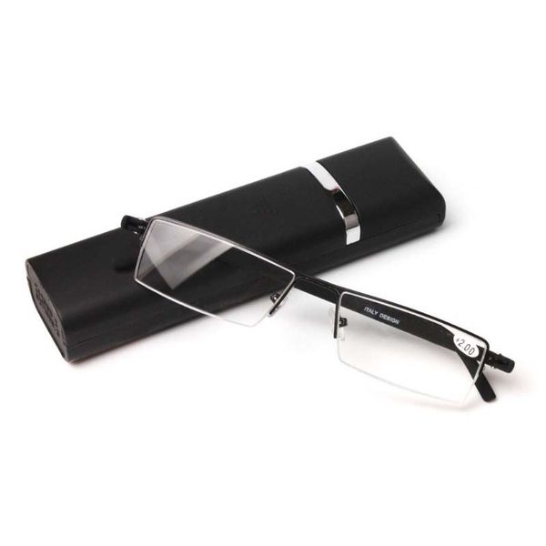 high-end business male and female reading glasses half frame stainless stell plus tr90 material to send glasses case, White;black
high-end business male and female reading glasses half frame stainless stell plus tr90 material to send glasses case, White;black