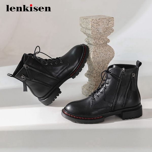 boots lenkisen motorcycle natural leather maiden platform coolest thick med heel round toe zipper beauty girls ankle l71, Black
boots lenkisen motorcycle natural leather maiden platform coolest thick med heel round toe zipper beauty girls ankle l71, Black