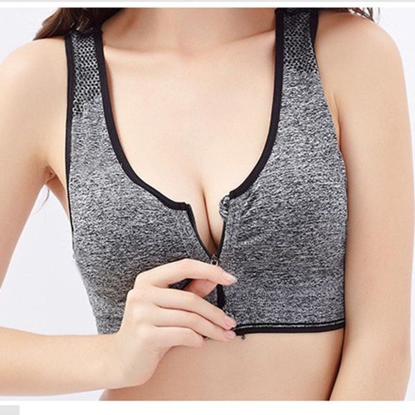 one-piece women zip front sports bra breathable wireless post workout solid color active fitness yoga bra for ladies, White;black
one-piece women zip front sports bra breathable wireless post workout solid color active fitness yoga bra for ladies, White;black
