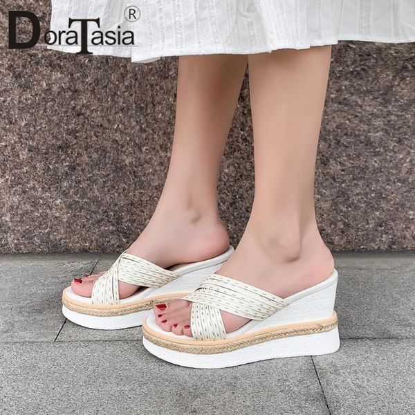 doratasia new arrival ladies genuine leather slides cool high wedges slippers women comfy platform shoes woman, Black
doratasia new arrival ladies genuine leather slides cool high wedges slippers women comfy platform shoes woman, Black