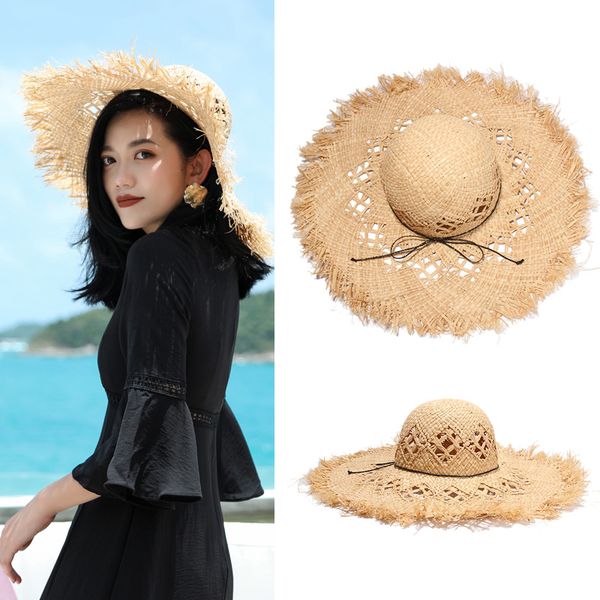 crochet raffia hat women straw sun hats large wide brim gilrs bow decor natural raffia panama beach sun caps for holiday nz125, Blue;gray
crochet raffia hat women straw sun hats large wide brim gilrs bow decor natural raffia panama beach sun caps for holiday nz125, Blue;gray