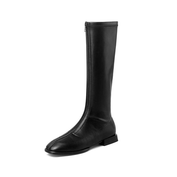 microfiber leather fashion knee high boots square toe zipper ladies pumps square low heel concise women shoes size 34-43, Black
microfiber leather fashion knee high boots square toe zipper ladies pumps square low heel concise women shoes size 34-43, Black