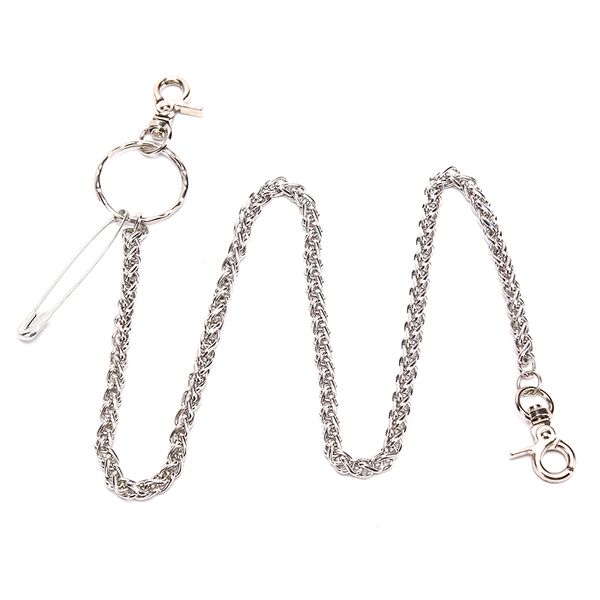 trendy punk hip hop waist chain design jeans clothing accessories fashion retro silver metal pin ring clip keyring, Black;brown
trendy punk hip hop waist chain design jeans clothing accessories fashion retro silver metal pin ring clip keyring, Black;brown