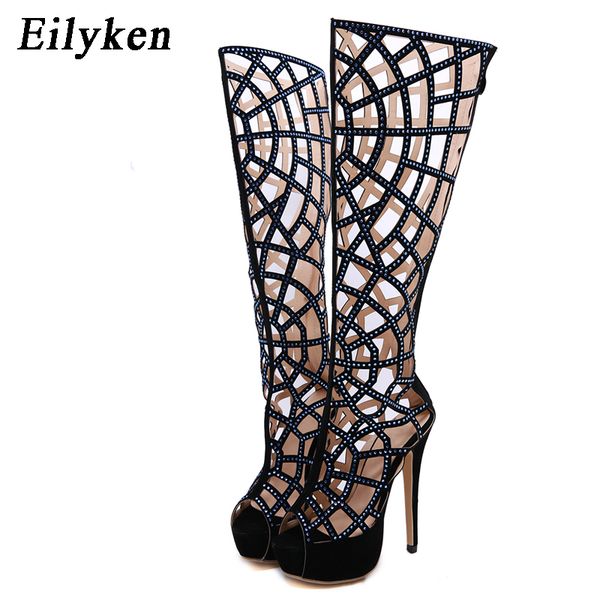 eilyken peep toe gladiator knee high heels women platform boots sandals women night club high boots size 41 42, Black
eilyken peep toe gladiator knee high heels women platform boots sandals women night club high boots size 41 42, Black