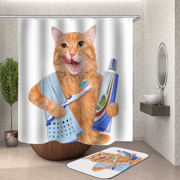 shower curtains fat cat brushing teeth 3d polyester fabric bathroom bath waterproof cortinas hook genuine funny curtain
shower curtains fat cat brushing teeth 3d polyester fabric bathroom bath waterproof cortinas hook genuine funny curtain