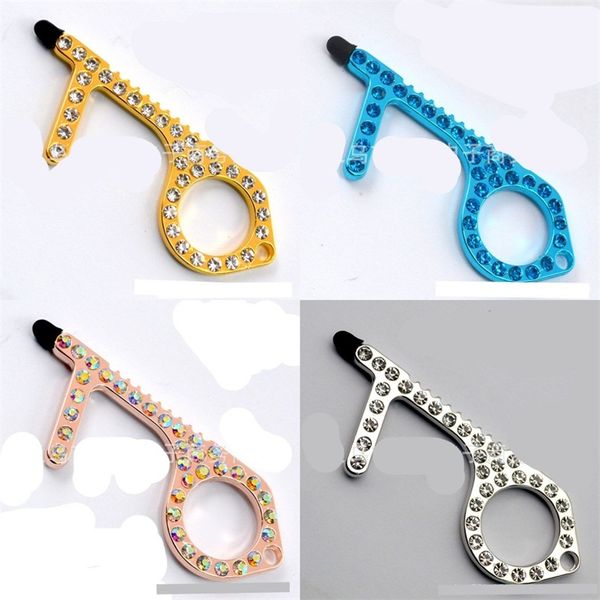 inlaid crystal no touch touchless door opener contactless press elevator kirsite keychains touch screen pen silicone head edc tools 4 5fs c2
inlaid crystal no touch touchless door opener contactless press elevator kirsite keychains touch screen pen silicone head edc tools 4 5fs c2