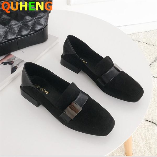 women's casual shoes autumn new low-heeled single shoes suede thick heel british leather fashion office commute woman shoe, Black
women's casual shoes autumn new low-heeled single shoes suede thick heel british leather fashion office commute woman shoe, Black