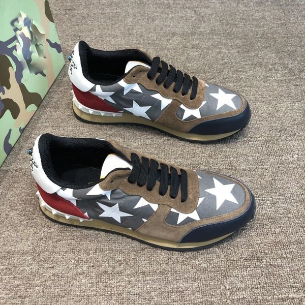 autumn winter real leather rivet runner shoes star printed flat-bottom camouflage cloth color tide mens studded sneakers chaussures 38-44, Black
autumn winter real leather rivet runner shoes star printed flat-bottom camouflage cloth color tide mens studded sneakers chaussures 38-44, Black