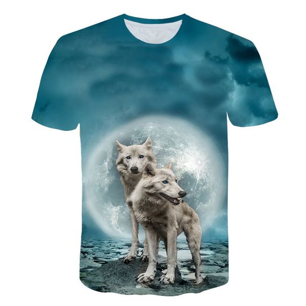 wolf animal cool wolf male 3d print shirts oversized oversized anime men clothing