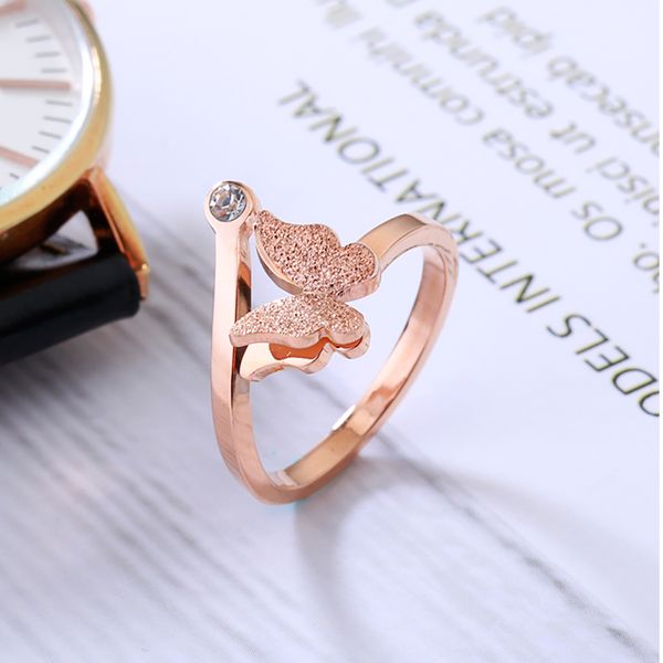 yun ruo brand rose gold color frosted butterfly ring for woman girl wedding jewelry fashion 316l stainless steel never fade, Golden;silver
yun ruo brand rose gold color frosted butterfly ring for woman girl wedding jewelry fashion 316l stainless steel never fade, Golden;silver