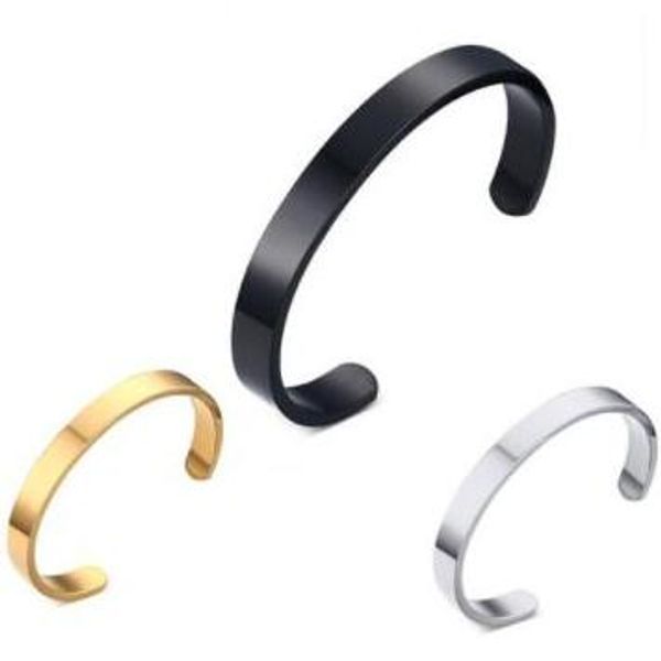couple lover bangles 6mm light body open bracelet titanium steel bracelet jewelry couple bracelets, Black 
couple lover bangles 6mm light body open bracelet titanium steel bracelet jewelry couple bracelets, Black