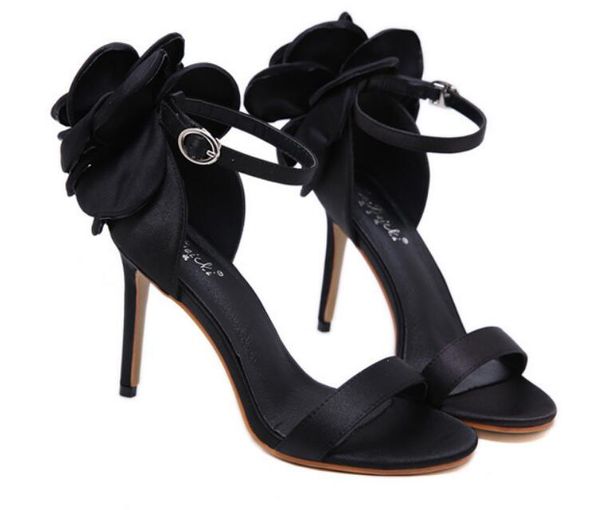ladies dress shoes big flower decoration solid color pointed buckle banquet high heels, Black
ladies dress shoes big flower decoration solid color pointed buckle banquet high heels, Black