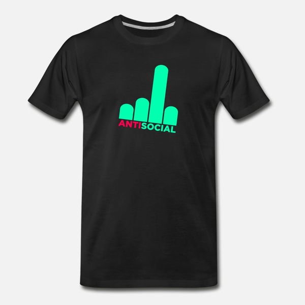 anti social t shirt men customized 100% cotton plus size 3xl cute new fashion spring leisure shirt