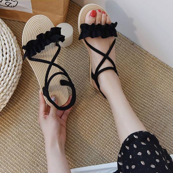 women's shoes 2020 spring style foot crossed elastic belt students leisure beach roman round head waterproof platform size 35-42, Black
women's shoes 2020 spring style foot crossed elastic belt students leisure beach roman round head waterproof platform size 35-42, Black