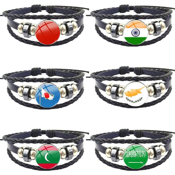charm bracelets for women gift steampunk jewelry glass cabochon black leather bracelet bangle japan and cyprus saudi arabia national flag, Golden;silver
charm bracelets for women gift steampunk jewelry glass cabochon black leather bracelet bangle japan and cyprus saudi arabia national flag, Golden;silver