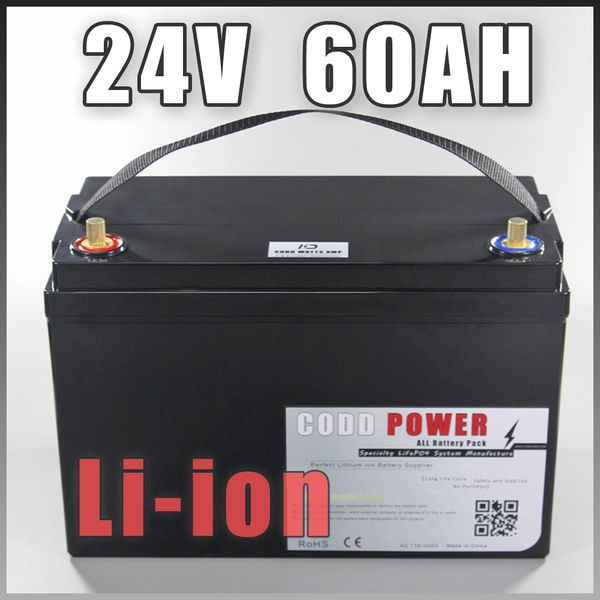 Image of 24V 60AH battery pack lithium ion 1500w e-bike li-ion 29.4V electric bike