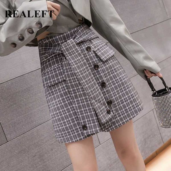 skirts realeft 2021 autumn winter vintage plaid a-line skirt irregular high waist buttons sashes skater mini female, Black
skirts realeft 2021 autumn winter vintage plaid a-line skirt irregular high waist buttons sashes skater mini female, Black