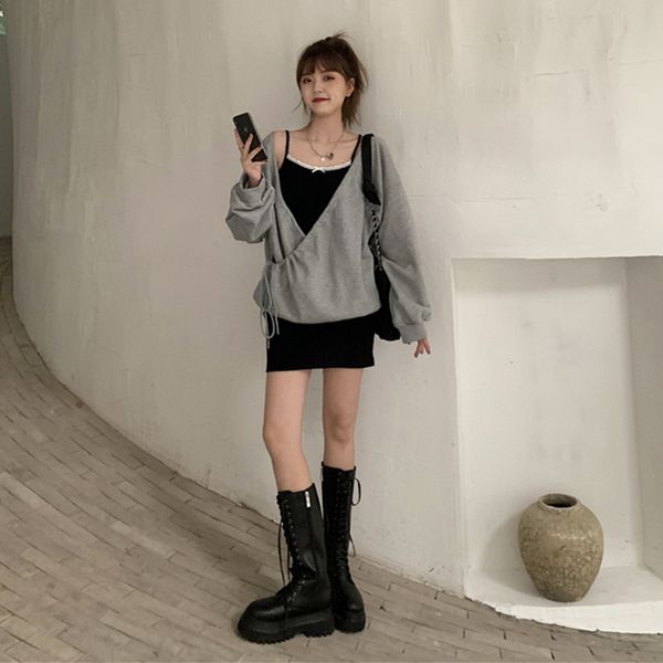 ancient women's autumn korean style loose all-match sweater sweater blouse design sense niche ins internet celebrity long sleeve mpy, Black
ancient women's autumn korean style loose all-match sweater sweater blouse design sense niche ins internet celebrity long sleeve mpy, Black