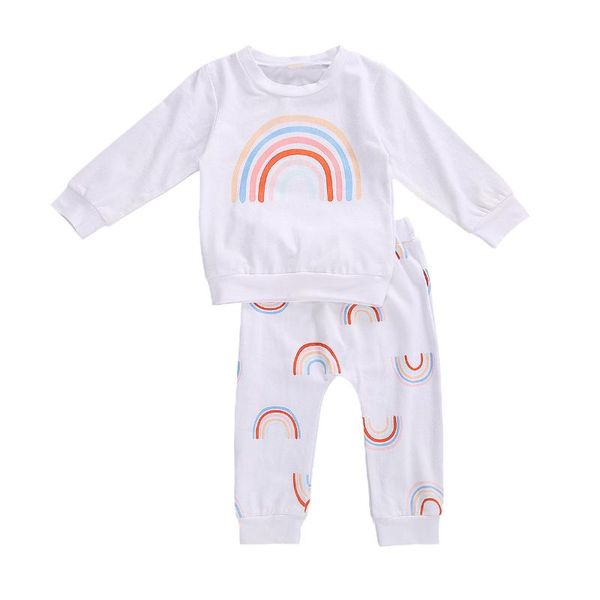 infant toddler baby girls rainbow clothes long sleeve pullover sweatshirt + ruffle pants 2pcs fall winter outfits set, White
infant toddler baby girls rainbow clothes long sleeve pullover sweatshirt + ruffle pants 2pcs fall winter outfits set, White