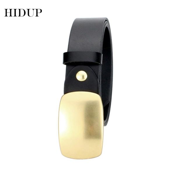 hidup men's ellipse pattern gold brass buckle belt cowhide leather belts clothing accessories for 10 years nwwj122, Black;brown