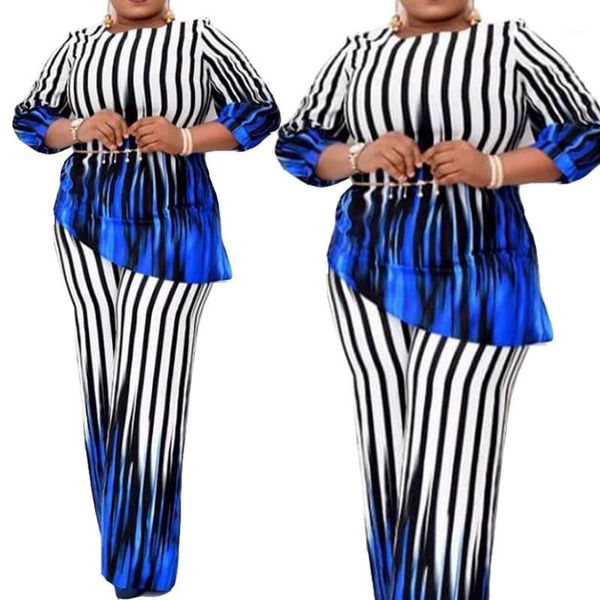 fashion suits loose striped print crew neck asymmetric length african style suits womens clothing 2 piece set ladies designer, White
fashion suits loose striped print crew neck asymmetric length african style suits womens clothing 2 piece set ladies designer, White