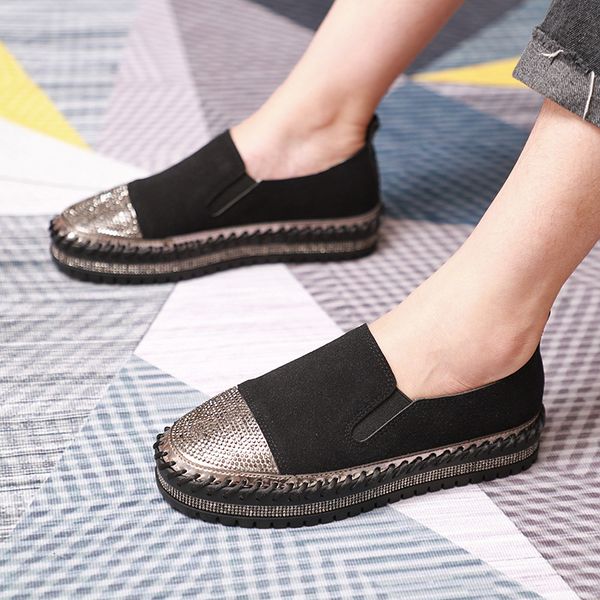 2020 women's fashion slip on loafers rhinestone thick bottom casual round head lazy shoes woman non-slip black beige flats
2020 women's fashion slip on loafers rhinestone thick bottom casual round head lazy shoes woman non-slip black beige flats