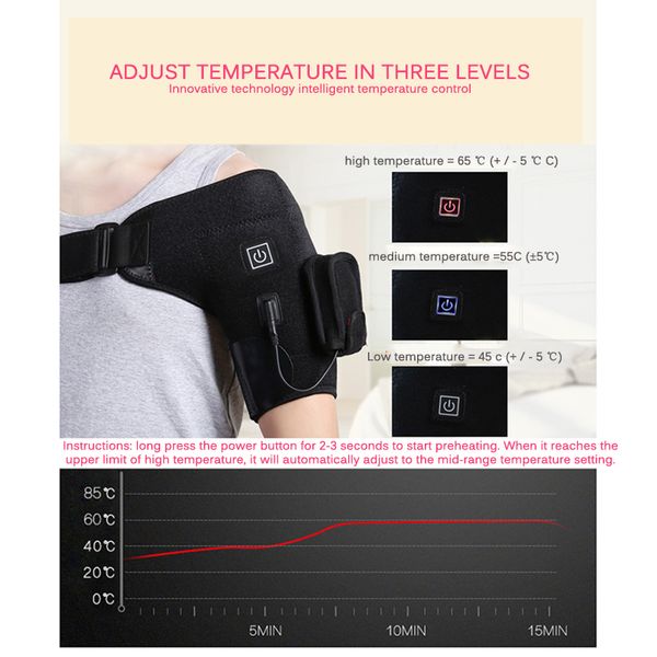 back support shoulder brace electric heat belt adjustable wrap band winter joint care pain relife bandage, Black;blue
back support shoulder brace electric heat belt adjustable wrap band winter joint care pain relife bandage, Black;blue