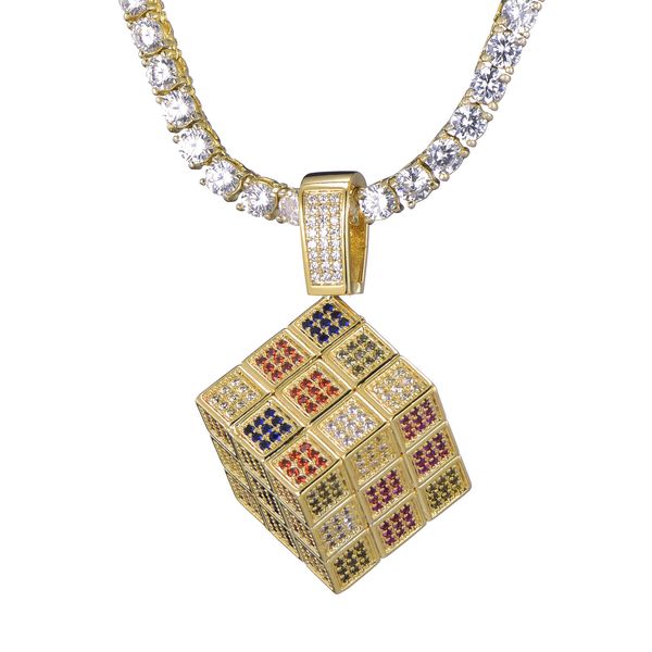 Zircon Men's Ice Out Rubik's Cube Pendant Necklace Gold Plated Men's Jewelry Crystal Hip Hip Necklace
Zircon Men's Ice Out Rubik's Cube Pendant Necklace Gold Plated Men's Jewelry Crystal Hip Hip Necklace