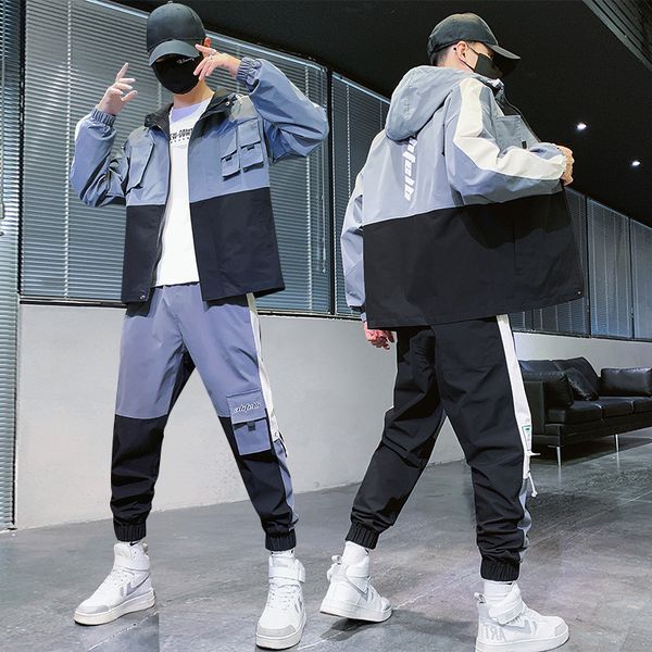 januarysnow streetwear tracksuit men sportswear spring sportswear men's sets casual male track suit two piece set jacket + jogger pants, Gray
januarysnow streetwear tracksuit men sportswear spring sportswear men's sets casual male track suit two piece set jacket + jogger pants, Gray