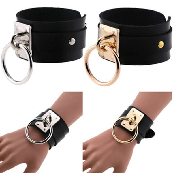 colourful leather wristband bracelet cuff goth punk bracelets for couple gift metal big circle pendant armbands cosplay jewelry, Black
colourful leather wristband bracelet cuff goth punk bracelets for couple gift metal big circle pendant armbands cosplay jewelry, Black
