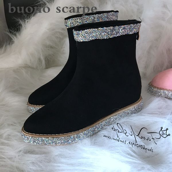 boots handmade custom fashion rhinestone pointed inside heightening warm female snow, Black
boots handmade custom fashion rhinestone pointed inside heightening warm female snow, Black