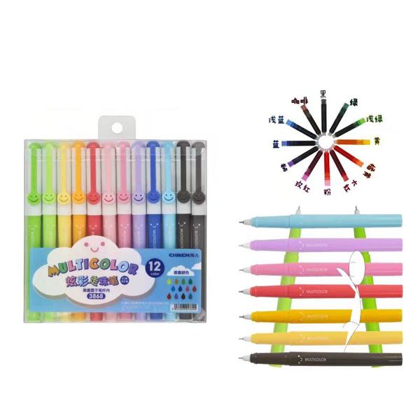 gel pens 12 colored replaceable ink cartridges set 0.38mm luxury quality color ball pen school supplies office stationery
gel pens 12 colored replaceable ink cartridges set 0.38mm luxury quality color ball pen school supplies office stationery