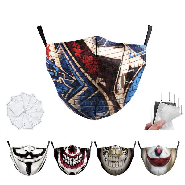 5 pcs halloween masquerade party joker with 2 layers face mask dust mouth sports washable protective reusable fashion masks facemask
5 pcs halloween masquerade party joker with 2 layers face mask dust mouth sports washable protective reusable fashion masks facemask