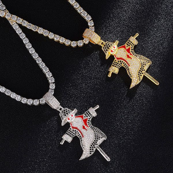 hip hop cz stone bling out cool scarecrow pendants necklace for men women rapper jewelry with tennis chain choker, Silver
hip hop cz stone bling out cool scarecrow pendants necklace for men women rapper jewelry with tennis chain choker, Silver